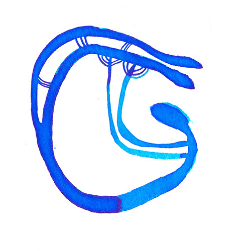 Typographic illustration of the letter G in form of a human