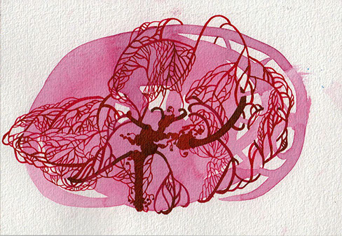 Illustration of a pinkish tumor looking tissue