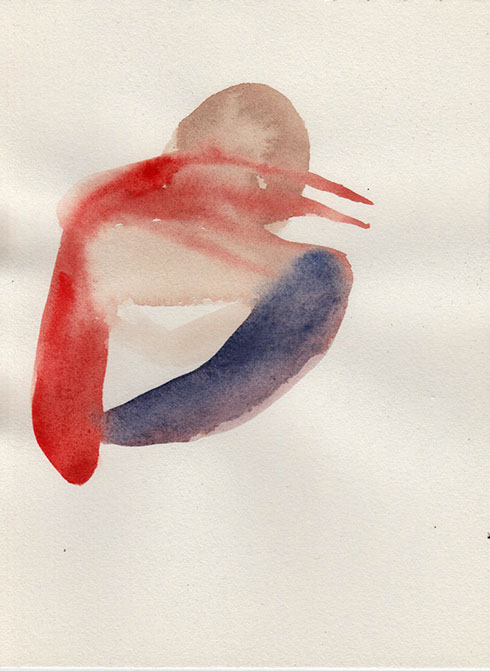 Watercolor illustration of a sad figure