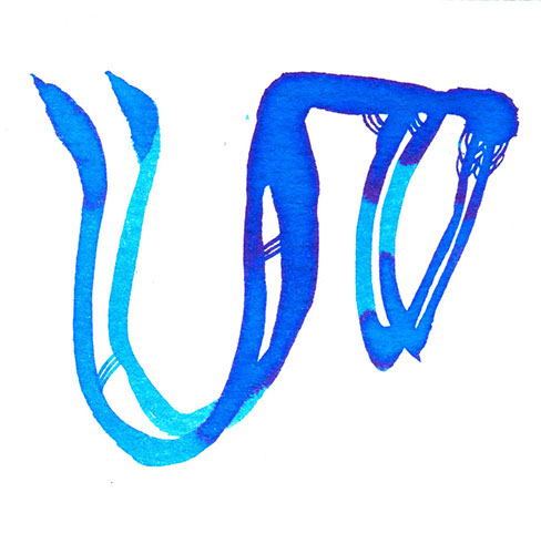 Typographic illustration of the letter W in form of a human